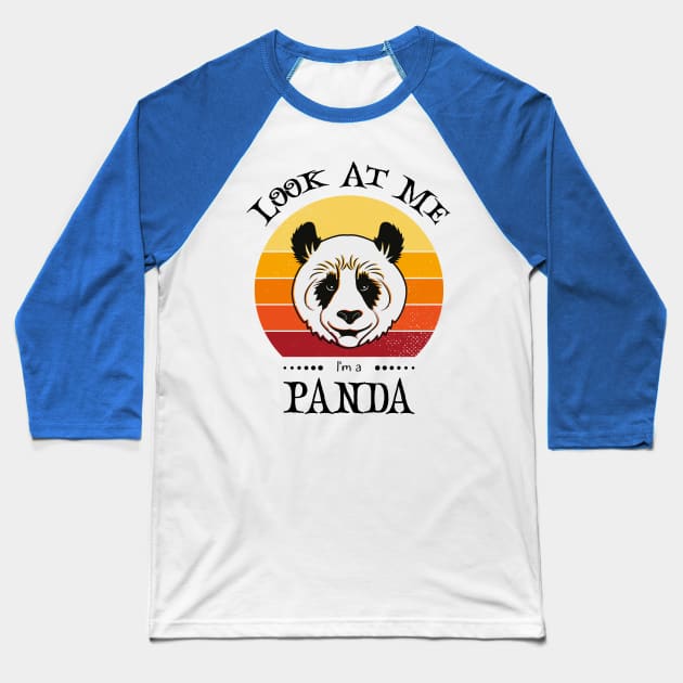 Funny Halloween Retro Vintage Panda Baseball T-Shirt by Art master